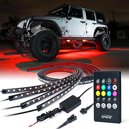 Xprite Car Underglow Underbody System Neon Strip Lights Kit w/ Sound