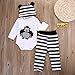 3pcs/Set Newborn Baby Boys Girls Animal Long Sleeve T-shirt Tops Pants Hat Outfits