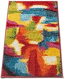 Blooms Multi Abstract Painting Red Orange Yellow Green Modern Brush Stroke Area Rug 2x3 (20