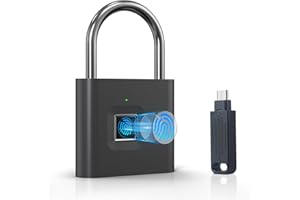 KENRONE Fingerprint Padlock, Keyless Biometric Padlocks for School Locker, Waterproof and Rustproof, Rechargeable Padlock for