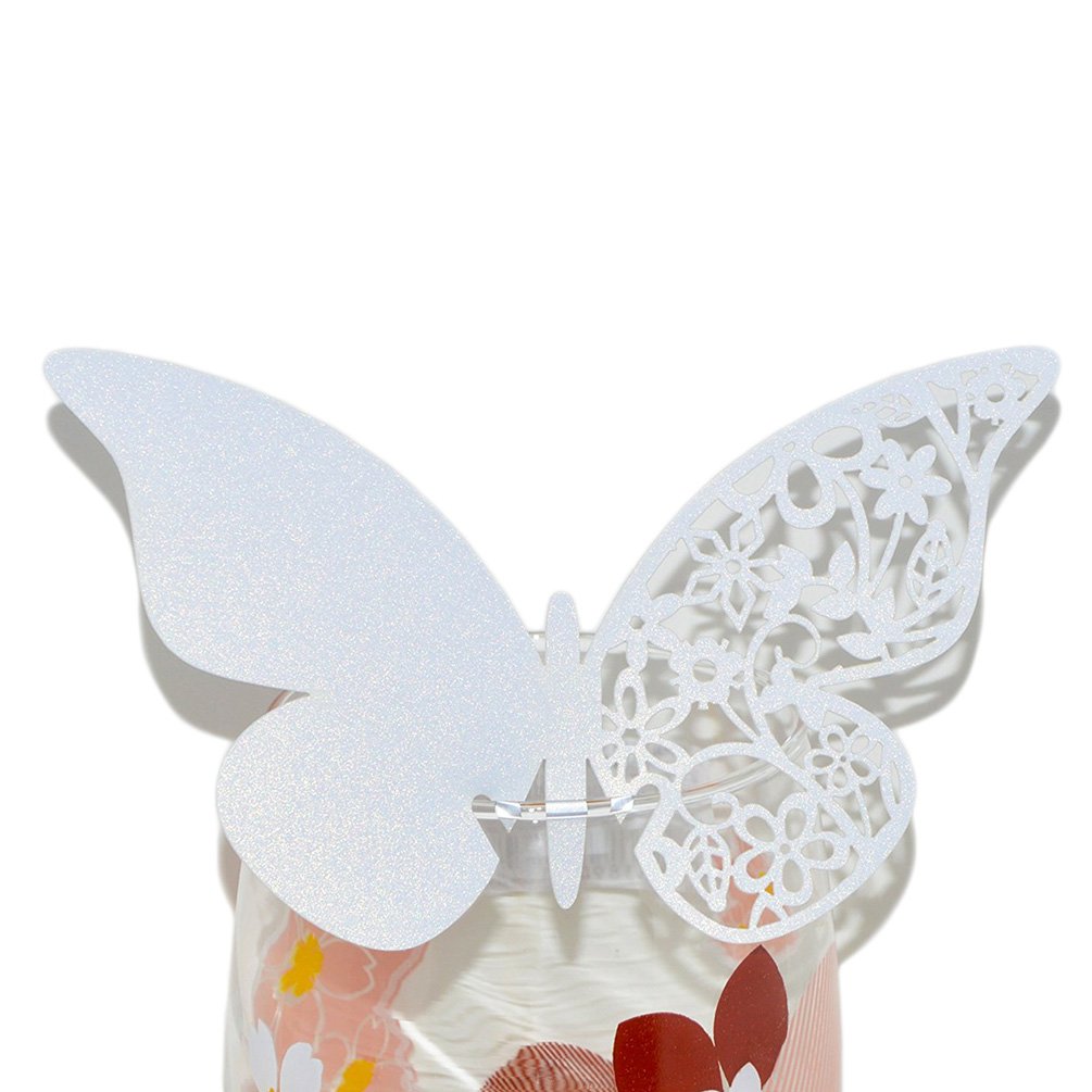 50 pcs Butterfly Wedding Place Name Table Card?(White)