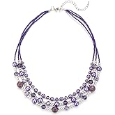 Noessla Beaded Statement Necklaces for Women Layered Chunky Bead Necklace Fashion Costume Jewelry Gifts for Mom