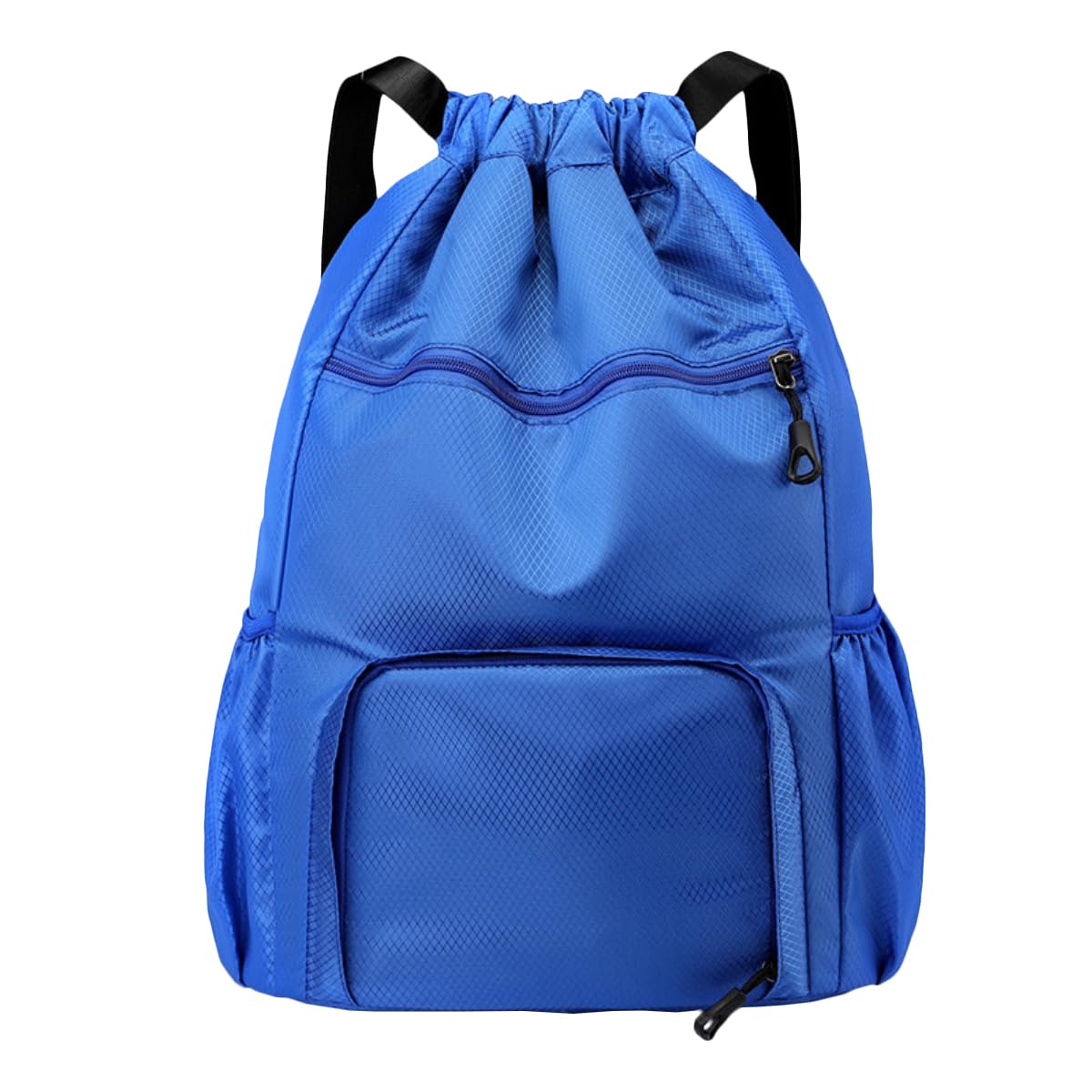 FAVORTALK Waterproof Drawstring Bag Unisex String Gym Bags with Bottle Holder Large Capacity Dry-Wet Separation Drawstring Bag for Boys Girls Swimming Bag with Shoe Compartment, Royal Blue-L 17607