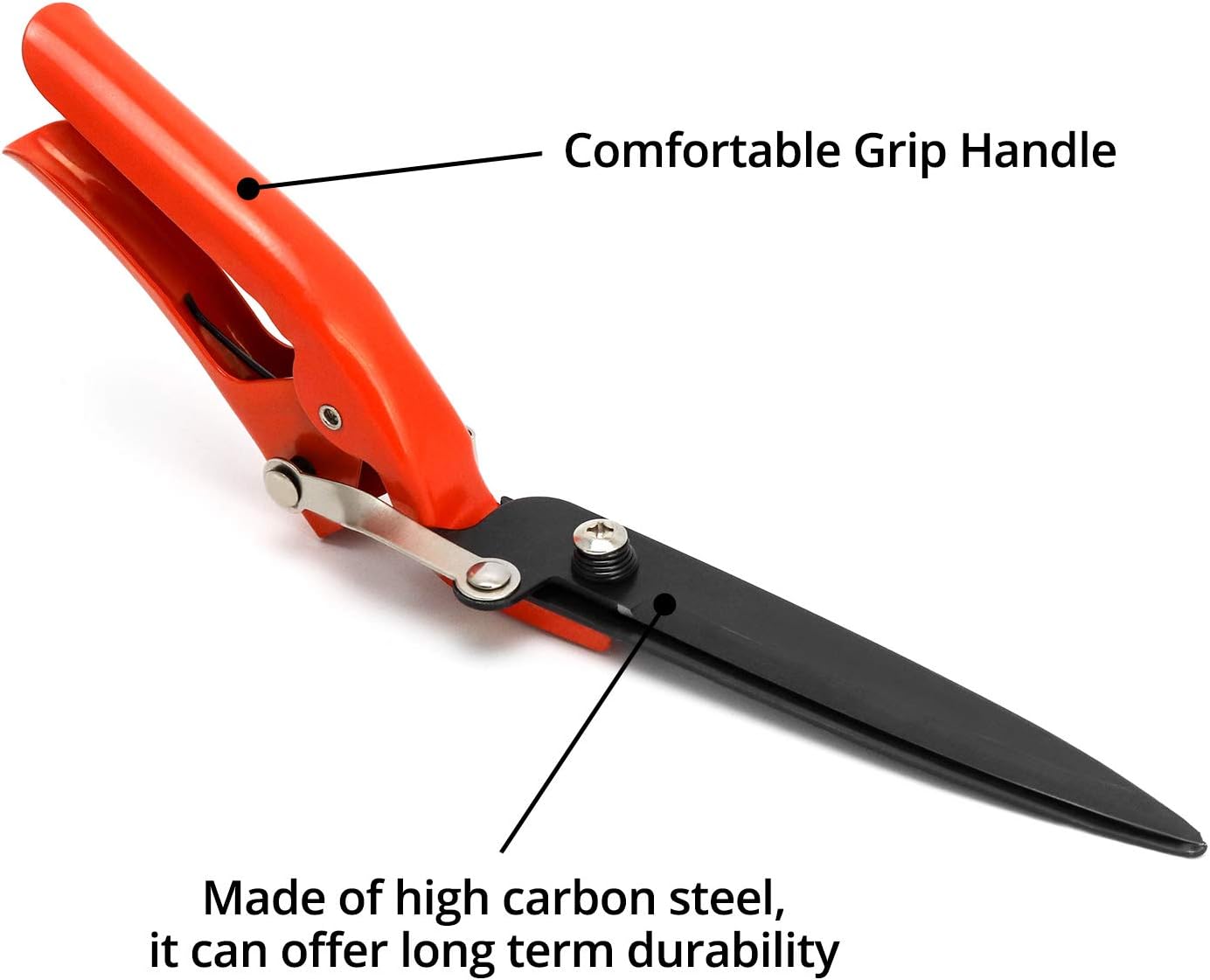 QWORK Garden Shears - Grass Shears with Comfort Grip Handle an Rigid Blade for Shearing Hedge/Branches/Flower and grass: Home Improvement
