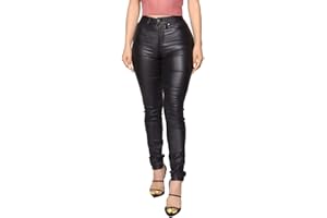 WAYRUNZ Womens High Waisted Stretch Faux Leather Pants PU Coated Legging Juniors