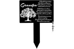 Cemetery Decorations for Grave Marker for Grandpa,Metal Cemetery Plaques for Grave Site Decor,Waterproof Memorial Plaques for