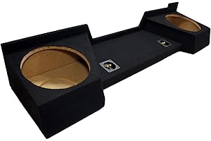 American Sound Connection Compatible with Chevy Silverado or GMC Sierra Full Size Extended Cab Truck 2007-2013 Dual 12" Subwoofer Sub Box Speaker Enclosure