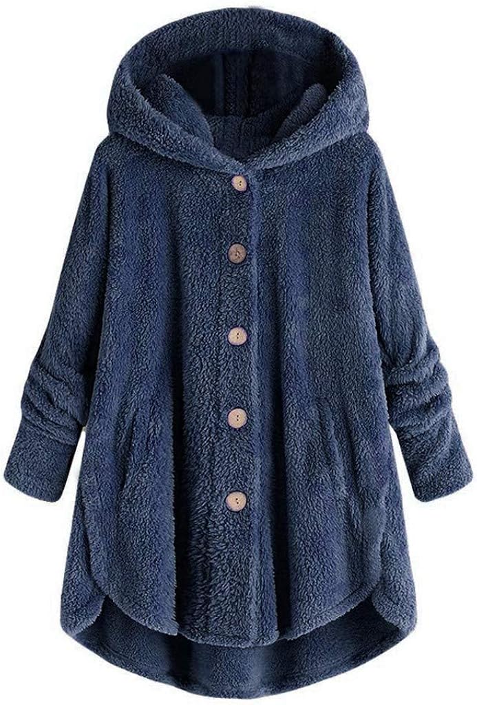 aihihe Womens Sherpa Pullover Plus Size Faux Fur Sweatshirts Hoodies Button Down Oversized Fuzzy Fleece Coats Jackets at  Women’s Clothing store