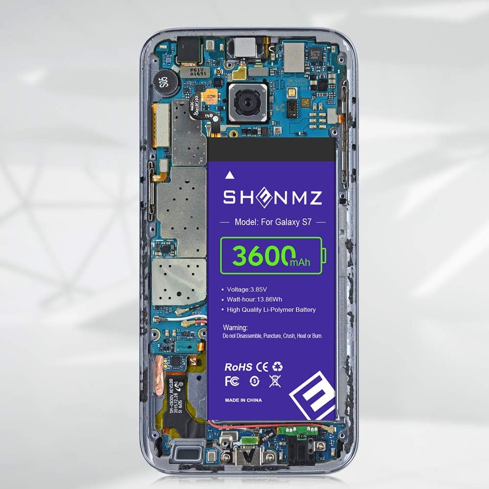 Galaxy S7 Battery,SHENMZ 3600mAh Li-Polymer Internal Battery, EB-BG930ABE Replacement Battery for Samsung Galaxy S7 G930 G930V G930A G930T G930P with Complete Replacement Kits [18 Months Warranty]: Home Audio & Theater