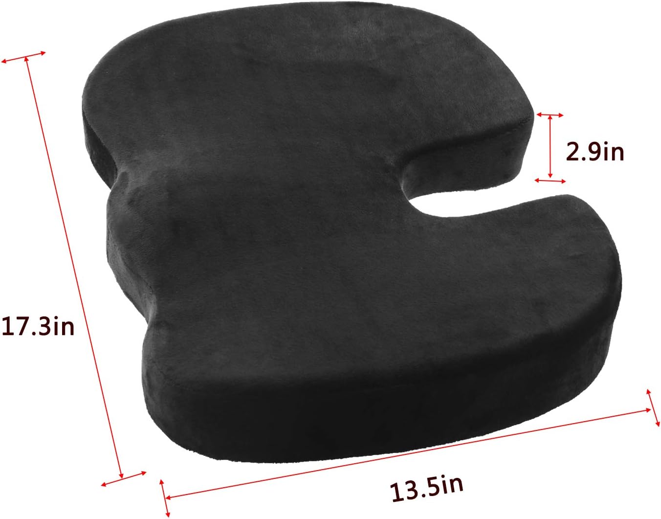 MOEBULB Memory Foam Seat Cushion Medical Seat Pillow Pad Non-Slip Orthopedic for Driver Car Truck seat/Office Chair/Plane/Wheelchair/Kitchen to Relieves Back Pain, Sciatica,Tailbone, Hemorrhoid: Home & Kitchen