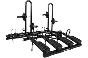 Hollywood Racks Destination 4 Hitch Bike Rack, Lightweight, Black - Platform Style Bike Rack for Car Carries up to 4 Bikes for Safe, Secure Transport - Fits Most Bike Styles, Sizes and Models