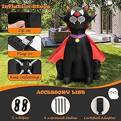 Tangkula 4.7 FT Halloween Inflatable Vampire Black