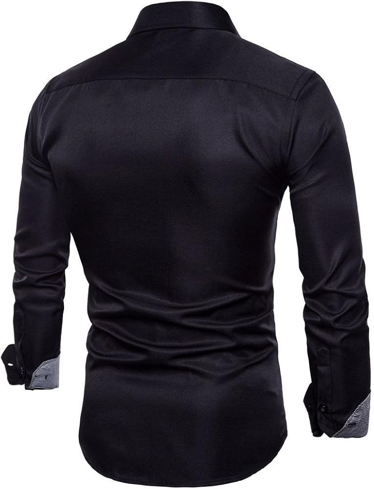 Hot Zlolia Men's Oxford Formal Casual Suits Long Sleeve Slim Fit Tee Dress Shirts Blouse Top: Clothing