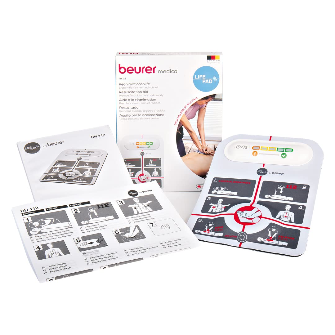 LifePad by Beurer, Resuscitation Aid, Guides Through Resuscitation Measures, Specifying Optimal Compression Frequency and Compression Pressure, Aid for Correct Positioning