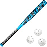 Ortiz34 Bat &amp; Ball Set - Graffiti Plastic Bat &amp; Ball Homerun Set- David Ortiz Backyard Baseball Set for Youth, Kids, Teenagers, Adults (Bat &amp; Ball Set, Blue)