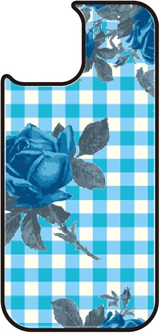 Amazon 交換用 Iphone 11 Pro ケース かわいい キャラクター おしゃれ 着せ替え スマホケース ガラスケース パーツ アイフォン11プロ 11pro カバー 背面強化ガラス 9h 着せ替え用ガラスカバー レフィル デザイン 花柄 3240 A チェック薔薇ブルー Iphone11pro