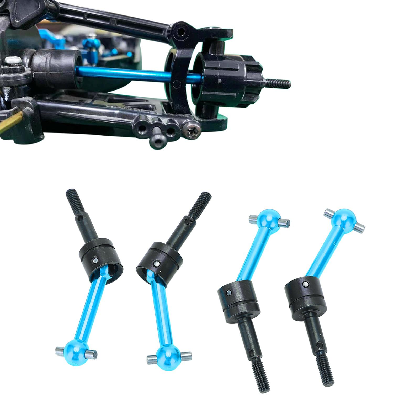 BONKZEBU Drive Shaft CVD for TT02,Wear Resistant Sturdy Metal Drive Shaft CVD,Easy to Install Disassemble TT02 Drive Shaft CVD,for TT02 1/10 RC Car (Blue)