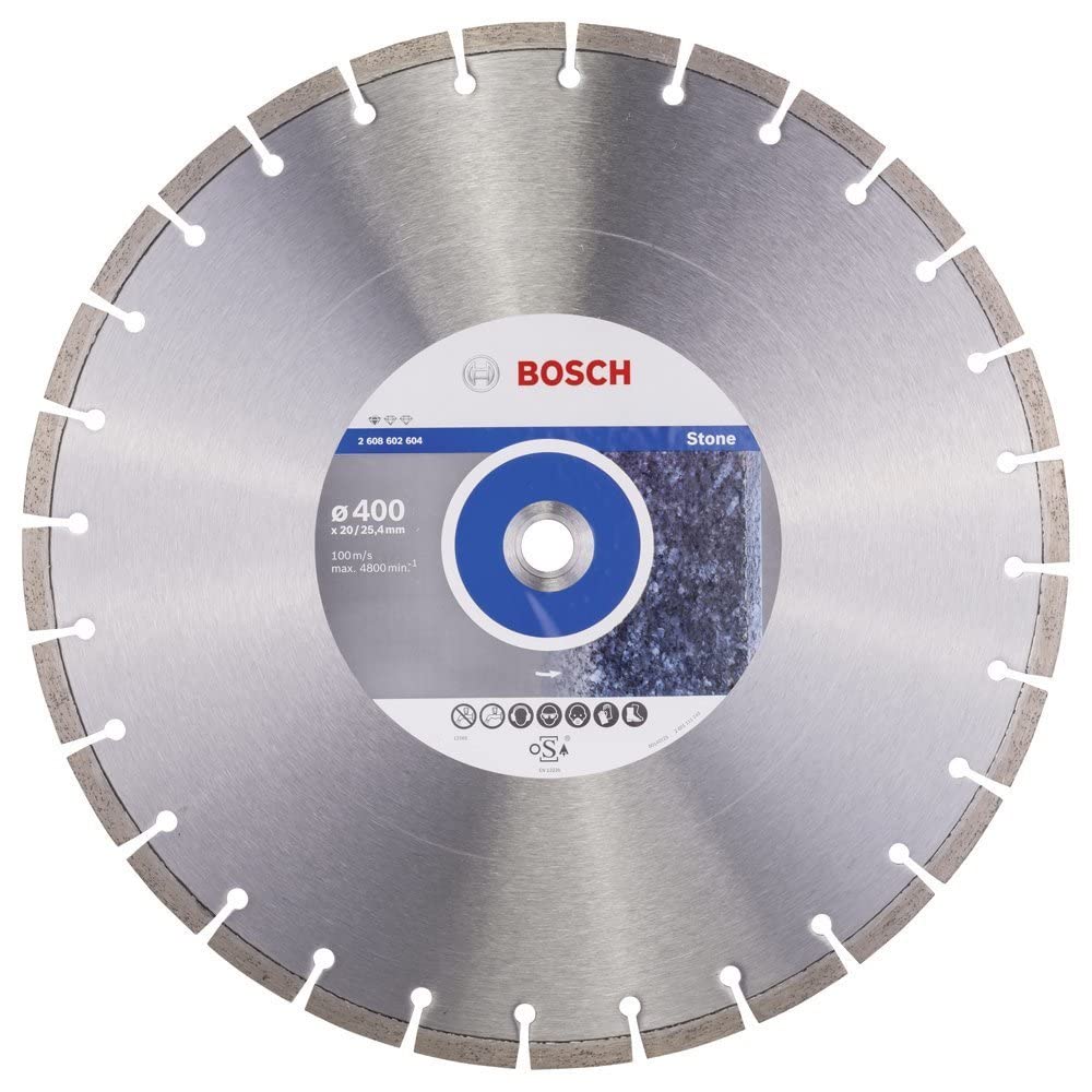 Bosch Professional 1x Diamond Cutting Disc Standard for Stone (for Concrete, Stone, Granite, Ø 400 x 20/25,40 x 3,2 x 10 mm, Accessories for Table Saws, Petrol Saws)