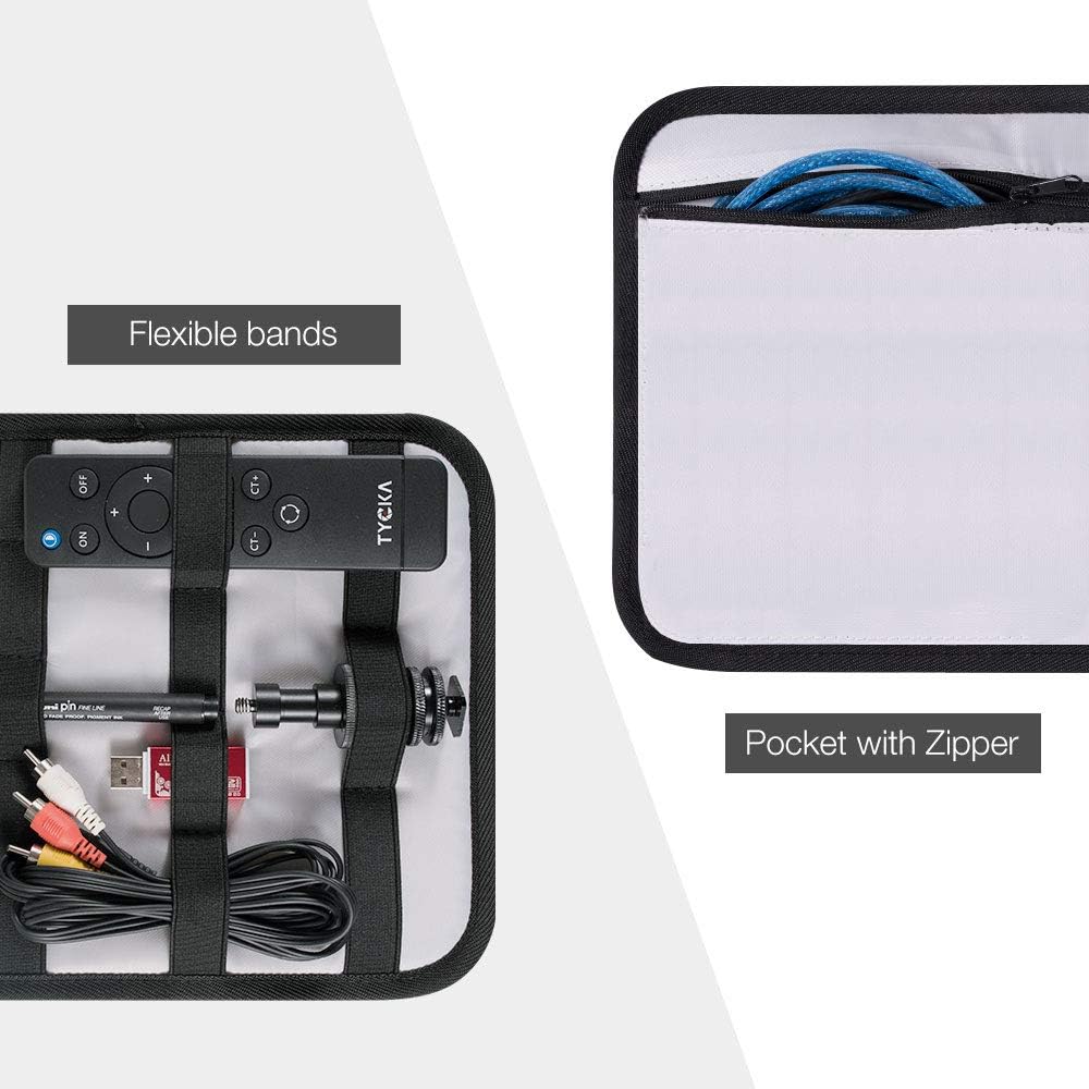 Video Projector Case TYCKA Protective Projector Organizer Bag Shockproof Projector Carrying Case with DIY Dividers 2 Pack Accessories Storage Pockets for Projector Device (12,2 x 9,5 x 3,5 inch): Electronics