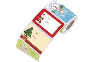 250 Pcs Christmas Gift Tags Christmas Name Tag Stickers Holiday Decorative Presents Tag Xmas Self Adhesive Name Tags