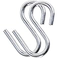 Denpetec Heavy Duty S Hooks, 2pcs Stainless Steel Fishing Hiking Hammock Hook S Shaped Hooks Thickness Hammock Hanging S Shape Hooks