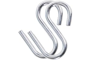 Denpetec Heavy Duty S Hooks, 2pcs Stainless Steel Fishing Hiking Hammock Hook S Shaped Hooks Thickness Hammock Hanging S Shape Hooks