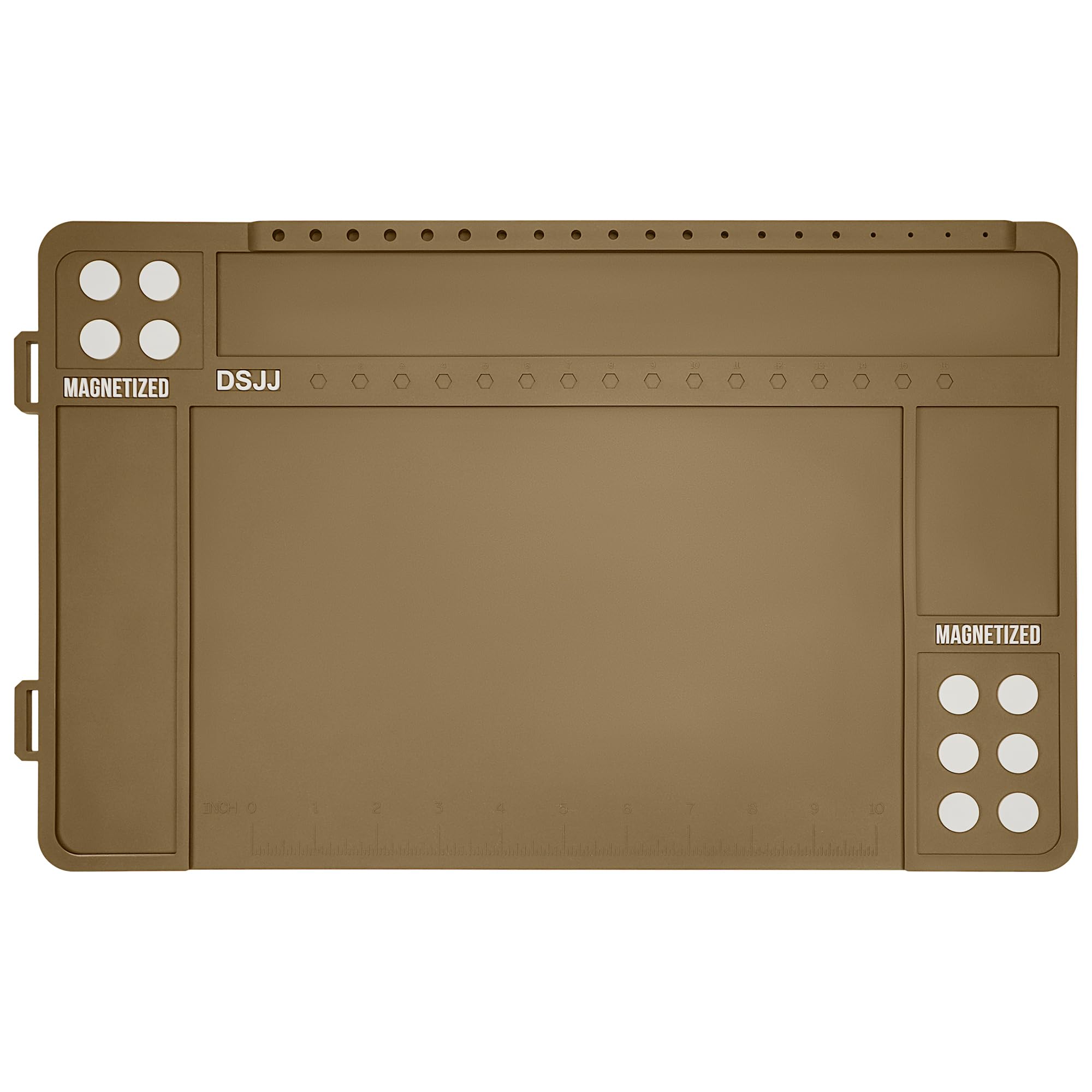 Photo 1 of Ckpart   Mat, Premium Gun Cleaning Pad with Organizer Parts Tray, Anti-Slip Rubberized Pistol Gun Mat, Protective Workbench Mat for Pistol Cleaning (16.5"x 10.43") (Brown)