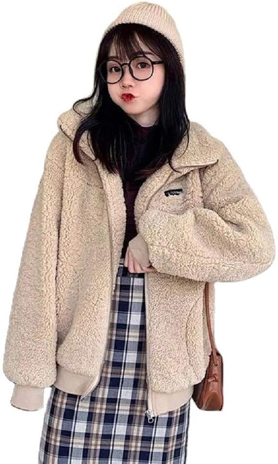 Amazon Showlovein ボアジャケット レディース ボアコート ボアブルゾン フリースジャケット もこもこ 保温防寒 暖かい ファッション アウトドア ジャケット カジュアル 可愛い 人気 女性用 コート ジャケット 通販