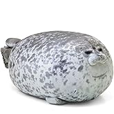 EHOTONG Cute Blob Seal Pillow, Chubby Seal Plush Hug Pillow Soft Stuffed Animal Toy (Gray,15")