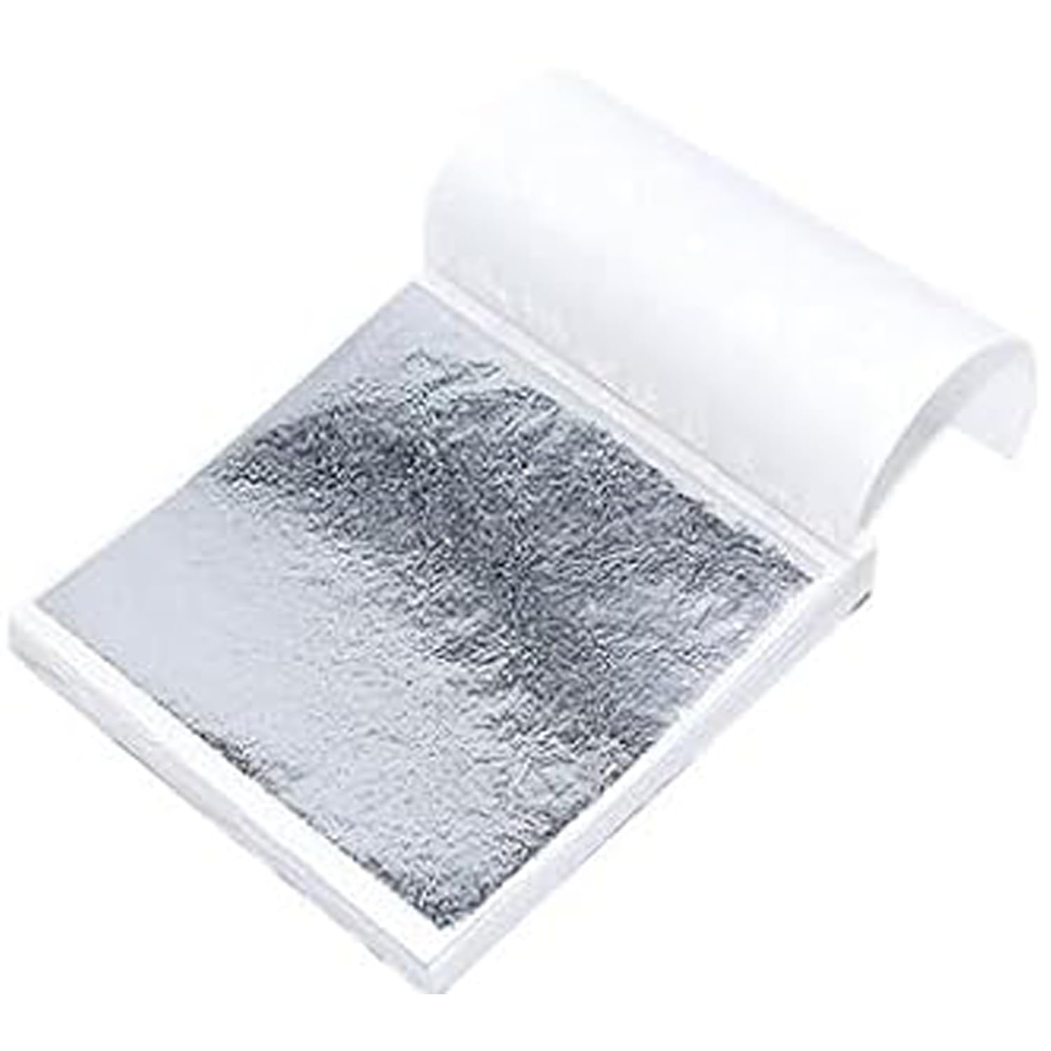 100 Pieces Multicolored Gold Leaf, Edible Gold Leaf, Multicolored Gold Foil Imitation Gold Metal Foil for Canvas Painting, Nail Decoration, Furniture, Baking, Cake Decorative Foil (Silver)