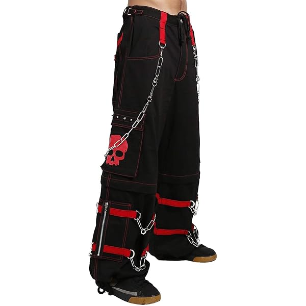 Generic Gothic Bondage Cyber Pant Black & Orange Electro
