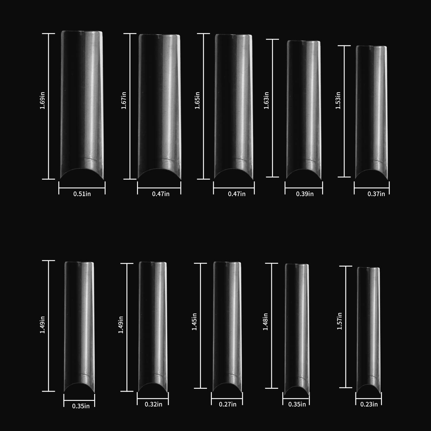 No C Curve XXL Square Nail Tips-Clear Acrylic Nails Square Shape Nail Tips SITELENABY 500 pcs Flattened Half Cover False Nails for Nail Salons and DIY French ABS Nail Tips (xxl Long Sqare No c curve) - Image 3