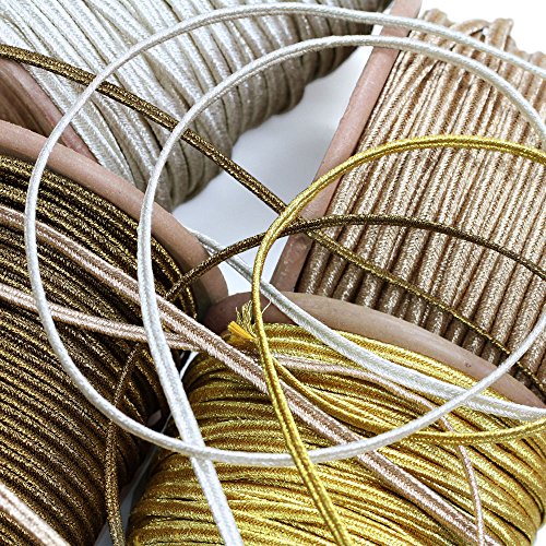ALIK 4mm Dull Gold Bullion Soutache Braid: 5 Yards
