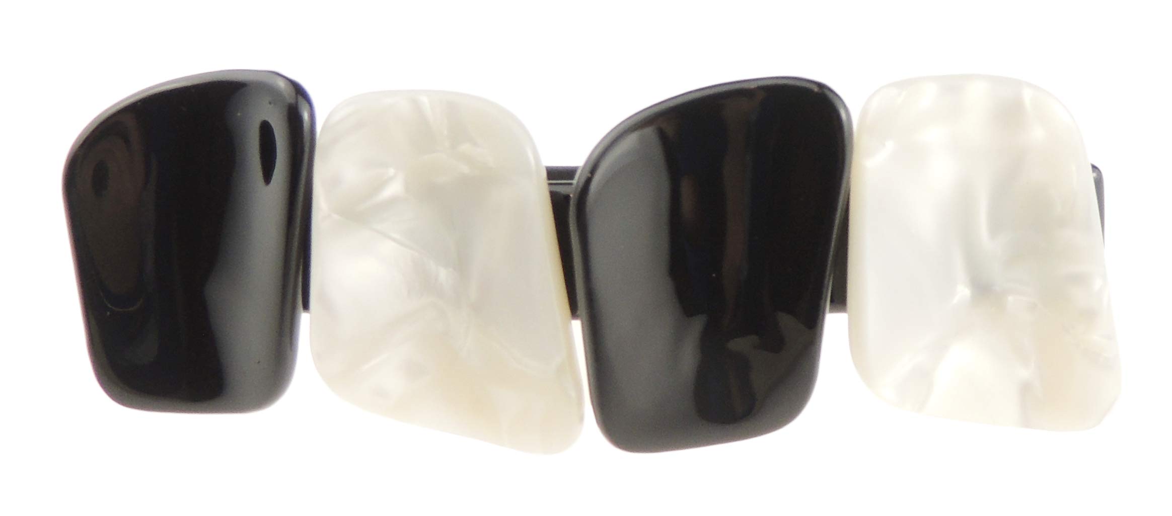 Modern Boho Retro Womens Girls Wedding Birthday Party Evening Ponytail Fine Medium Hair Accessories Occasion Barrette Hairpin Grip French Spring Clip 3D Large Marbled White Black