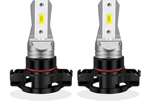 LEDYOTRY PSX24W 2504 LED Fog Light Bulbs or DRL, 4000LM Super Bright 6000K Xenon White, 12276 Fog Lights Bulb Replacement for Cars, Play and Plug (Pack of 2)