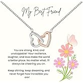 ZEWAR 925 Sterling Silver Friendship Necklace Jewelry Gifts for Women, Daughters, Graduation, Meaningful Party Gifts for Friends, Love heart Necklace, Two Hearts Necklace