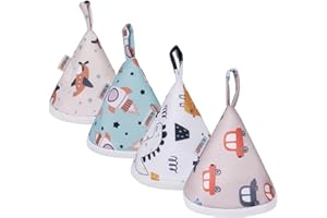 ALVABABY 4 Pcs Baby Boy Pee Covers, 3.5 * 4 In,Strong Water Absorption Pee Shield for Newborn Boy, 4-Layer Reusable Pee Cap, Diaper Changing Accessory for Baby Gift