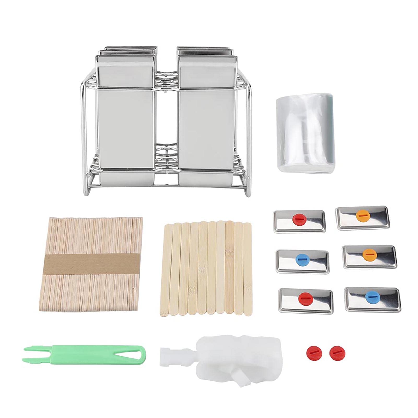 Stainless Steel Ice Popsicle Molds Kit, Ice Pop Mould Maker Tool Ice Cream Mould with Stainless Steel Stick Holder Base Lolly Maker Set Ice Pop for DIY (Flat Plate)