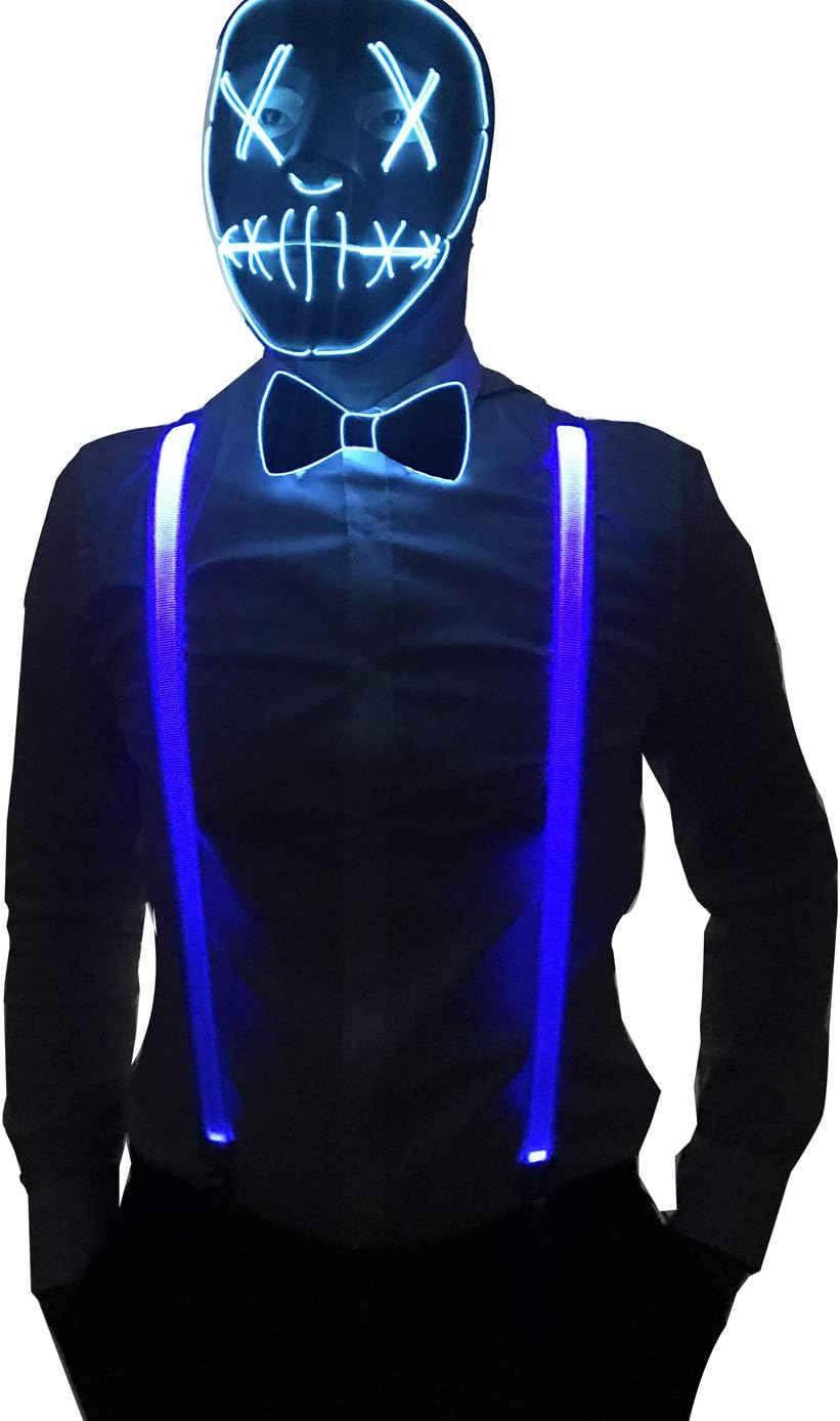 RaveLife Men's Light Up Novelty LED Suspenders for party Night Club Gift