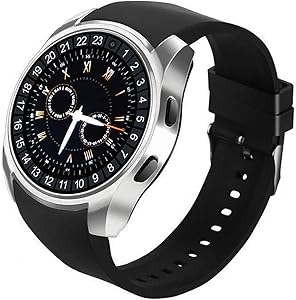 Smart Watch Android Smartwatch Touch Screen Bluetooth Smart Watch Compatible with iPhone Android Wrist Phone Watch with SIM Card Slot Fitness Tracker Waterproof Smart Watches for Men Women (Silver)