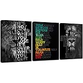 Motivational Office Wall Art Inspirational Canvas Wall Art Hustle Posters Wall Decor Print Entrepreneur Quote Wall Painting Picture 3 Pieces Artwork for Bedroom Home Decor Wooden Framed (36”Wx16”H)
