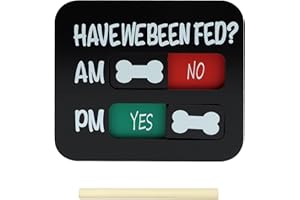 Vvluvva Dog Feeding Reminder Chart with AM PM Slider Tracker, Magnetic Pet Feeding Schedule Board for Fridge, Acrylic Have We