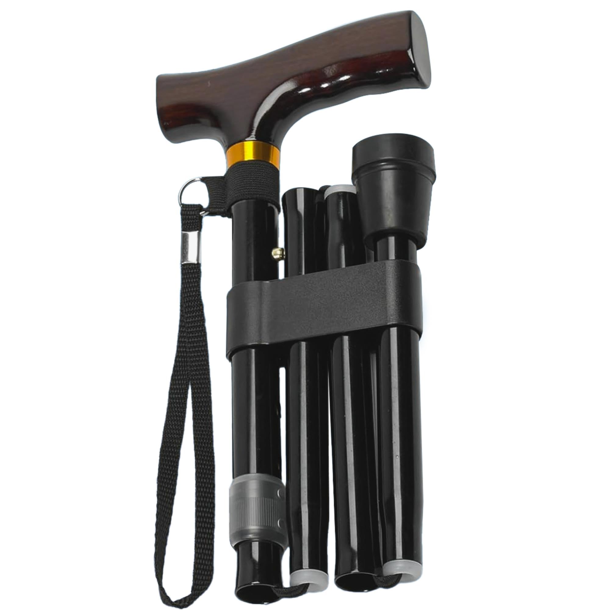 Days Folding Walking Stick – Lightweight Adjustable Aluminium Cane with Ergonomic Handle Grip, Non-Slip Tip, Floral Pattern – Foldable Mobility Aid for Seniors and Adults (33 inches)