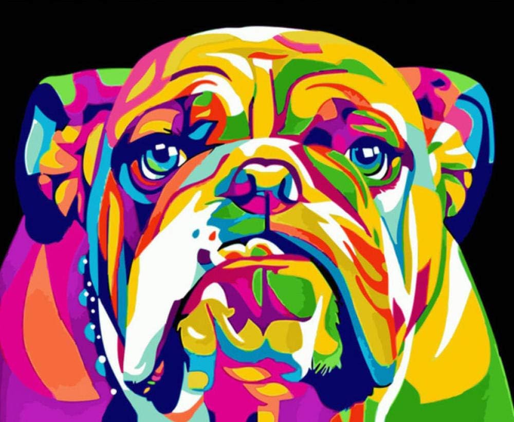 WXLZY Color Bulldog Animals Painting Diy Digital Painting By Numbers Modern Wall Art Picture For Home Wall Artwork 16X20inch