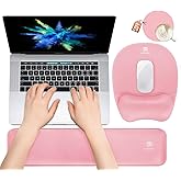 Memory Foam Set Wrist Rest Pad & Mouse Wrist Rest Support,Ergonomic Design for Office,Home,Laptop,Desktop Computer,Gaming Keyboard - Pink