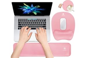 WB WEIRDBEAST Memory Foam Set Wrist Rest Pad & Mouse Wrist Rest Support,Ergonomic Design for Office,Home,Laptop,Desktop Computer,Gaming Keyboard - Pink