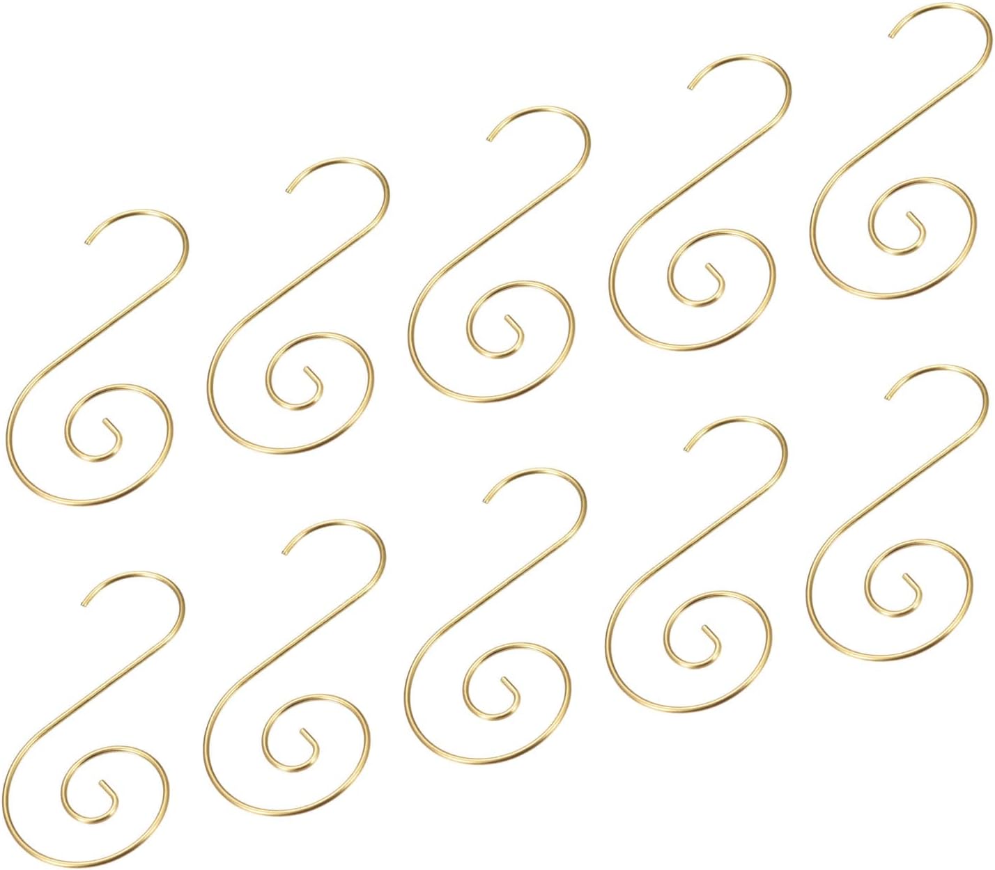 Ornament Hooks - YOKIVE 30 Pcs S Shaped Hangers, Metal Ornaments Hooks | Hanging DIY Crafts Decoration, Great for Kitchen, Home, Christmas, Party (Golden, 1x2-Inch)