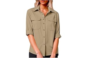 Women's UPF 50+ UV Sun Protection Safari Shirt Long Sleeve Outdoor Cool Quick Dry Fishing Hiking Gardening Shirts