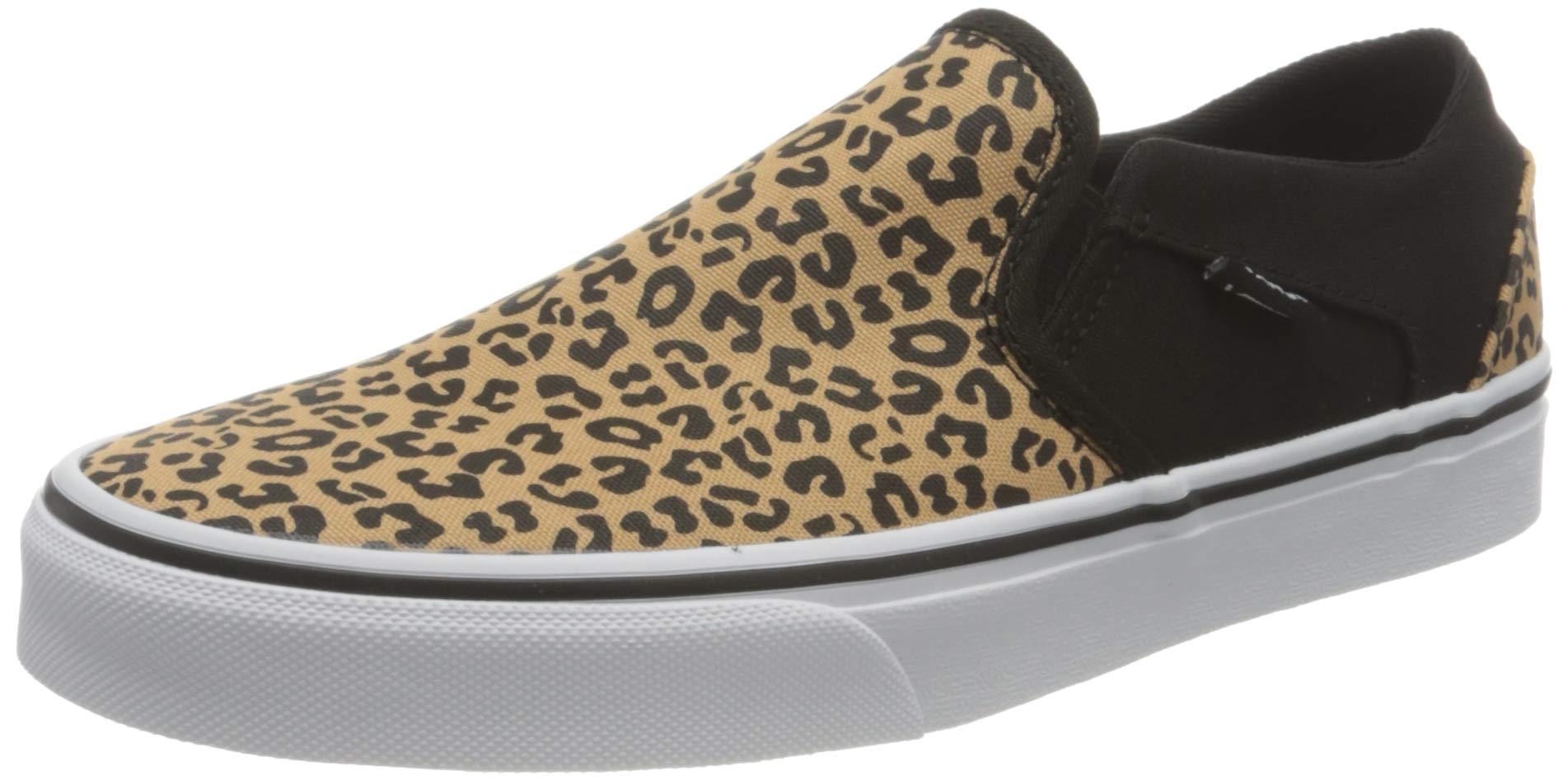 Vans Women's Asher Sneaker, Cheetah Black White, 8