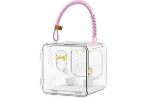 Bird Carrier | Transparent Portable Breathable Parrot Cage | Flying Squirrel Carrier Lightweight Design for Safe Travel and O